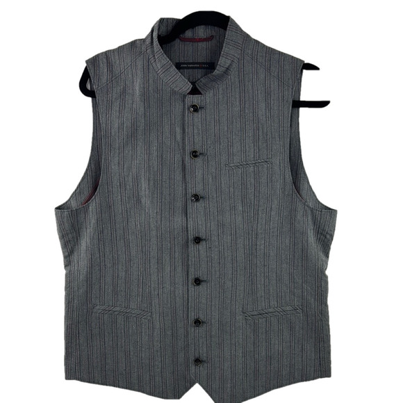 John Varvatos Gray Striped Suit Vest - Picture 1 of 12
